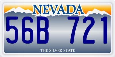 NV license plate 56B721