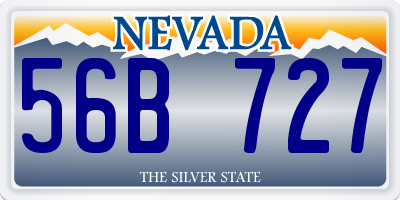 NV license plate 56B727