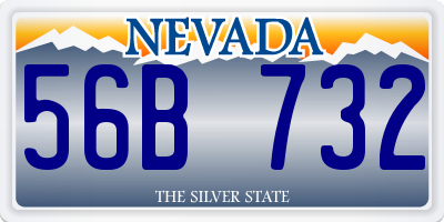 NV license plate 56B732