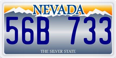 NV license plate 56B733