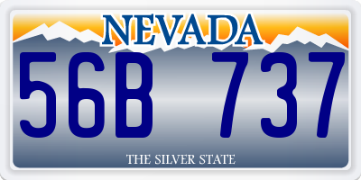 NV license plate 56B737