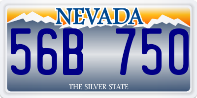 NV license plate 56B750