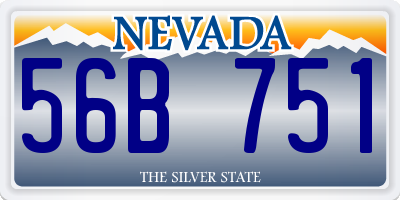 NV license plate 56B751