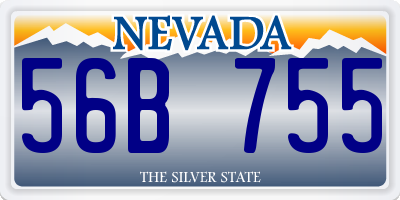 NV license plate 56B755