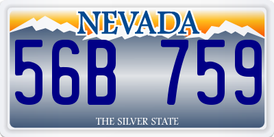 NV license plate 56B759