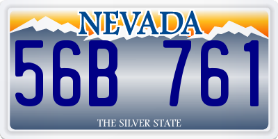 NV license plate 56B761