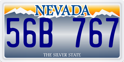 NV license plate 56B767