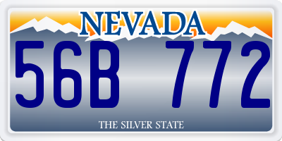 NV license plate 56B772
