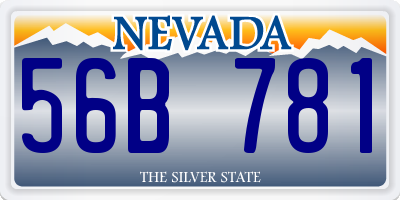 NV license plate 56B781