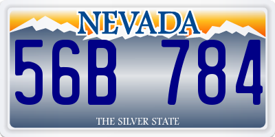 NV license plate 56B784