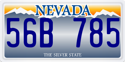 NV license plate 56B785