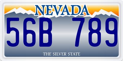 NV license plate 56B789
