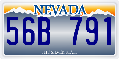 NV license plate 56B791