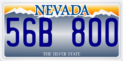 NV license plate 56B800