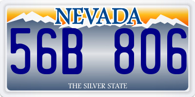 NV license plate 56B806