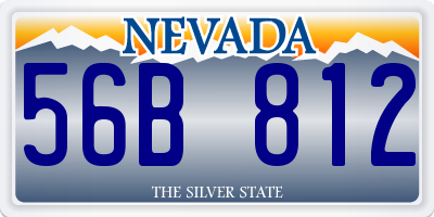 NV license plate 56B812