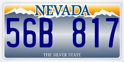 NV license plate 56B817