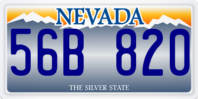 NV license plate 56B820