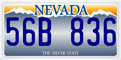 NV license plate 56B836