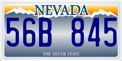 NV license plate 56B845