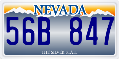 NV license plate 56B847