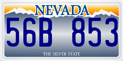 NV license plate 56B853