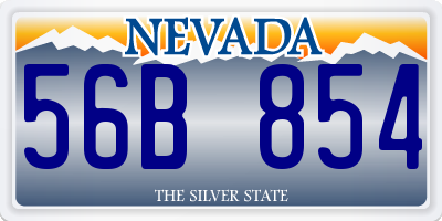 NV license plate 56B854