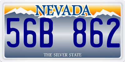 NV license plate 56B862