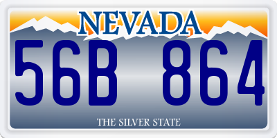NV license plate 56B864