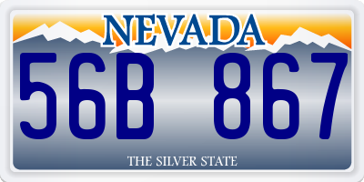 NV license plate 56B867