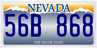 NV license plate 56B868