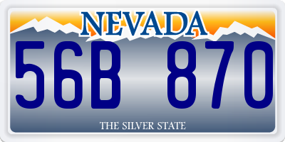 NV license plate 56B870