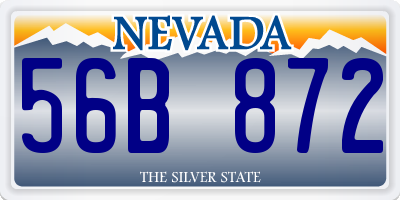 NV license plate 56B872