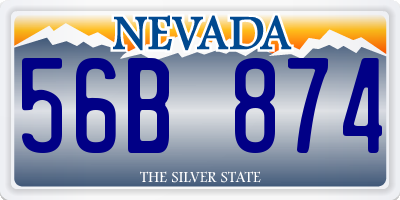 NV license plate 56B874