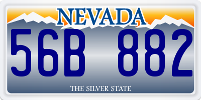 NV license plate 56B882