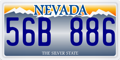 NV license plate 56B886