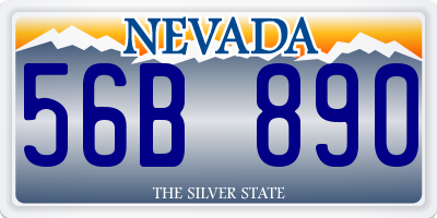 NV license plate 56B890