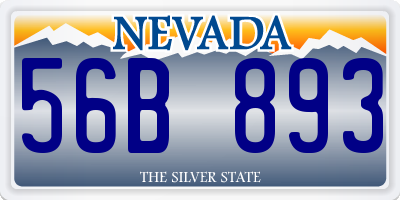 NV license plate 56B893