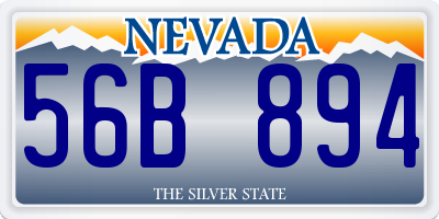 NV license plate 56B894