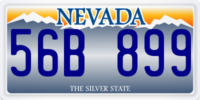 NV license plate 56B899