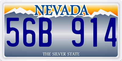 NV license plate 56B914