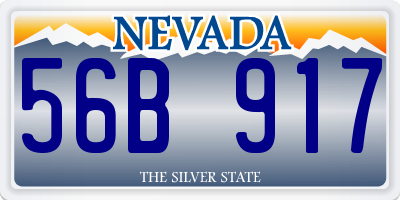 NV license plate 56B917