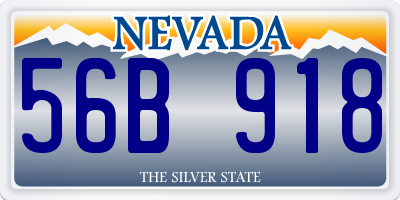 NV license plate 56B918