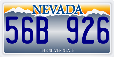 NV license plate 56B926