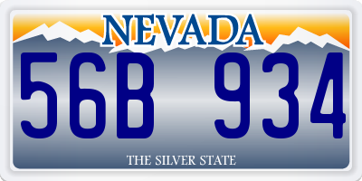 NV license plate 56B934