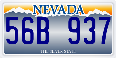 NV license plate 56B937