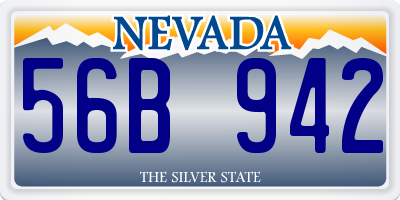 NV license plate 56B942