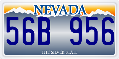 NV license plate 56B956