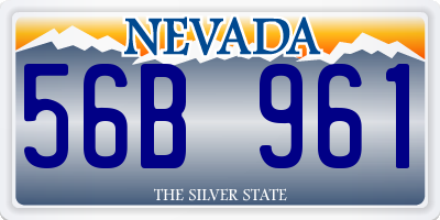 NV license plate 56B961