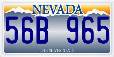 NV license plate 56B965